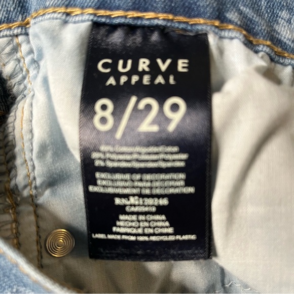 Curve Appeal High Rise Essential Skinny Floral Jeans EUC - Picture 4 of 4